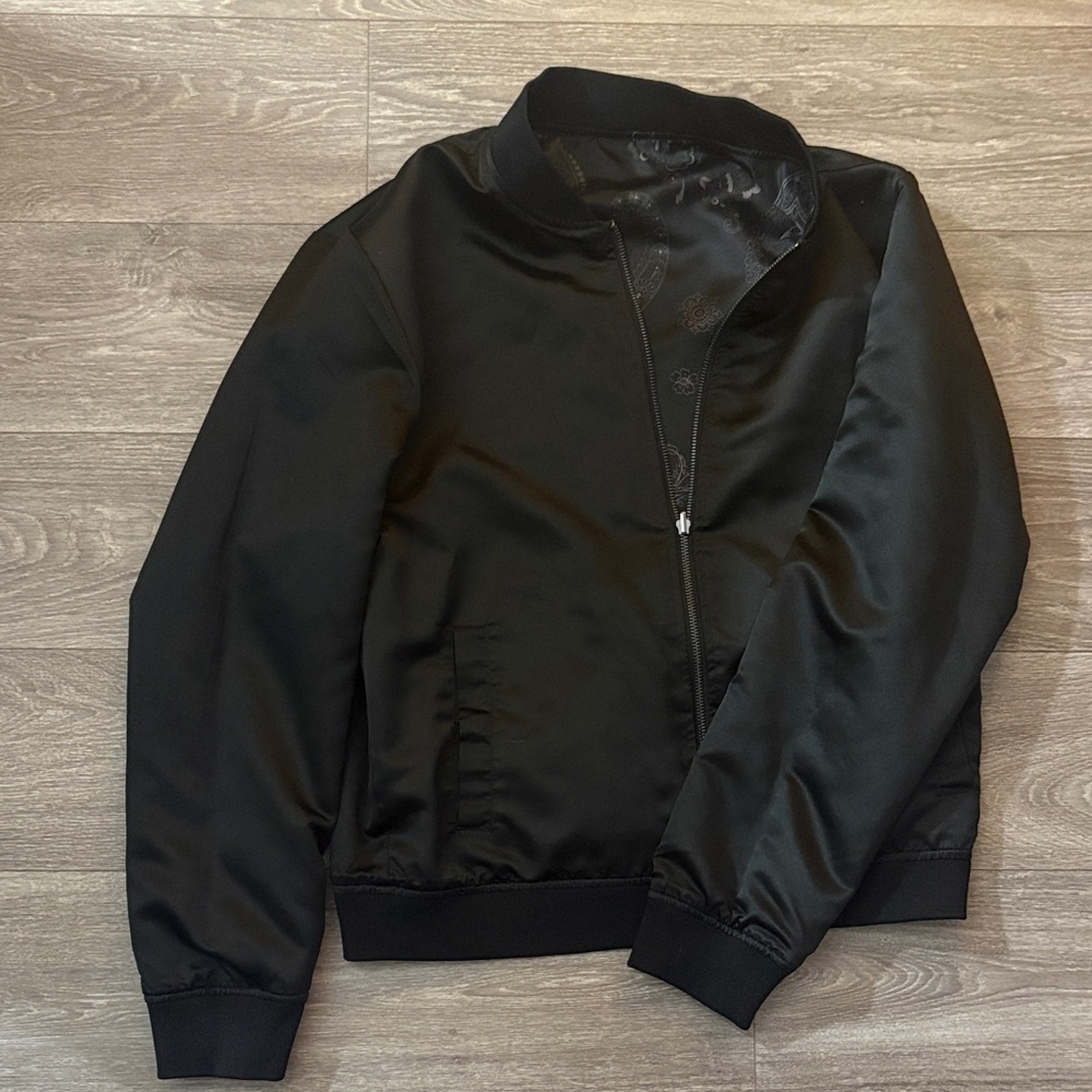 Guess Men's Classic Black Bomber Jacket